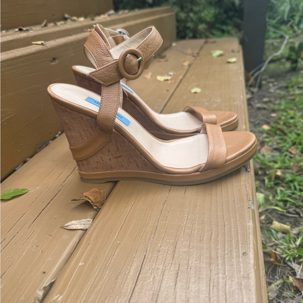 Stylish Tan Wedge Sandals
